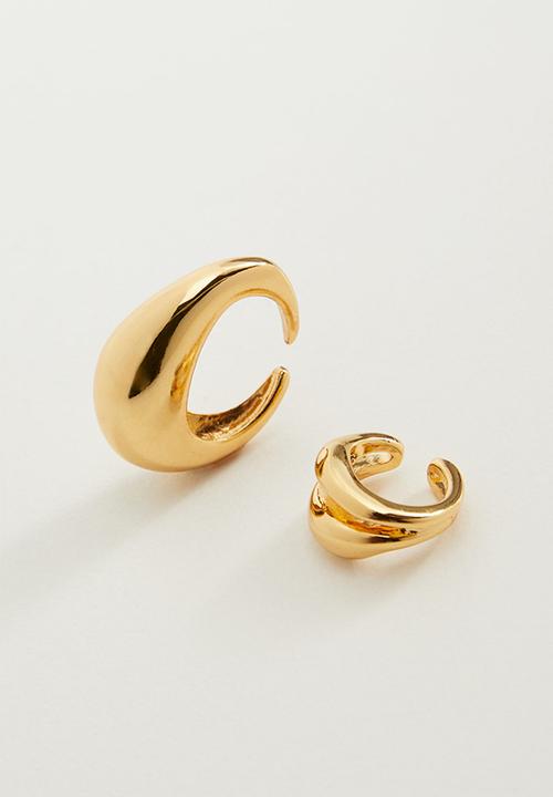 MANGO - Mixed asymmetric earrings - gold