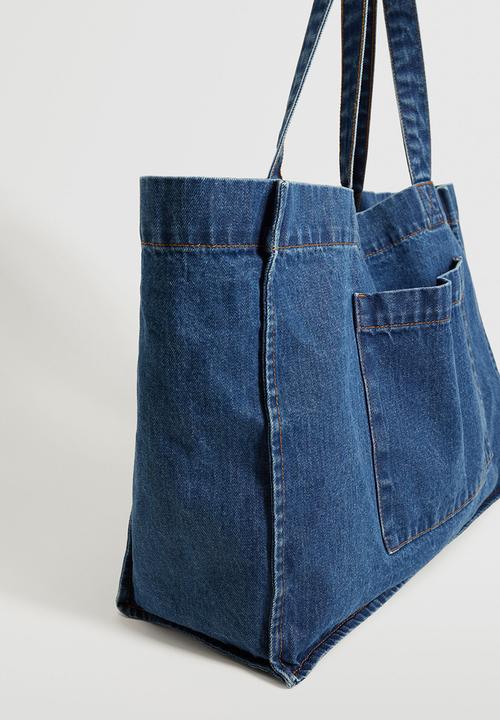 MANGO - Denim shopper bag - blue