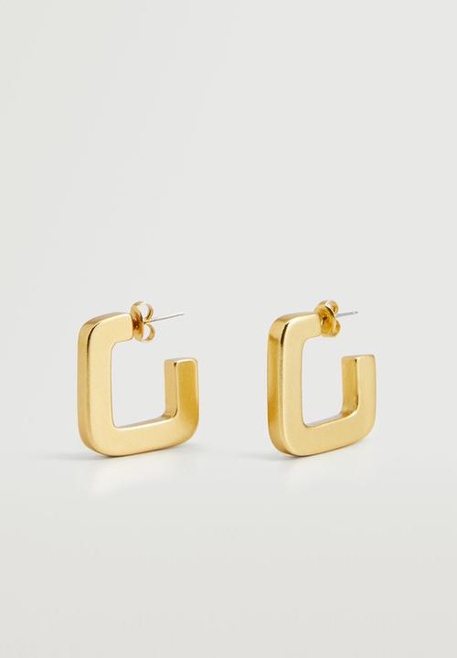 MANGO - Square earrings - gold