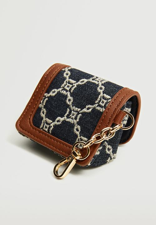 MANGO - Embroidered chains airpods case - navy