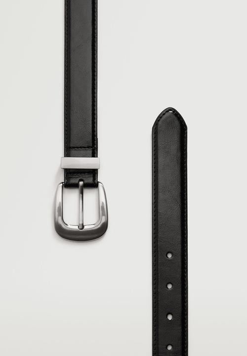 MANGO - Metal buckle belt - black