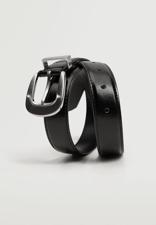 MANGO - Metal buckle belt - black