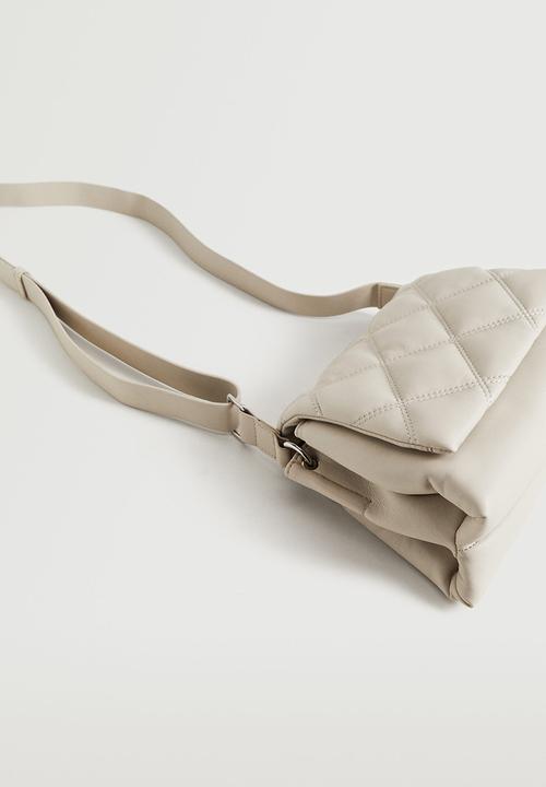 MANGO - Quilted shoulder bag - ice grey