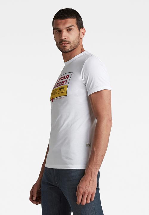 G-STAR - Color block originals slim r t - white
