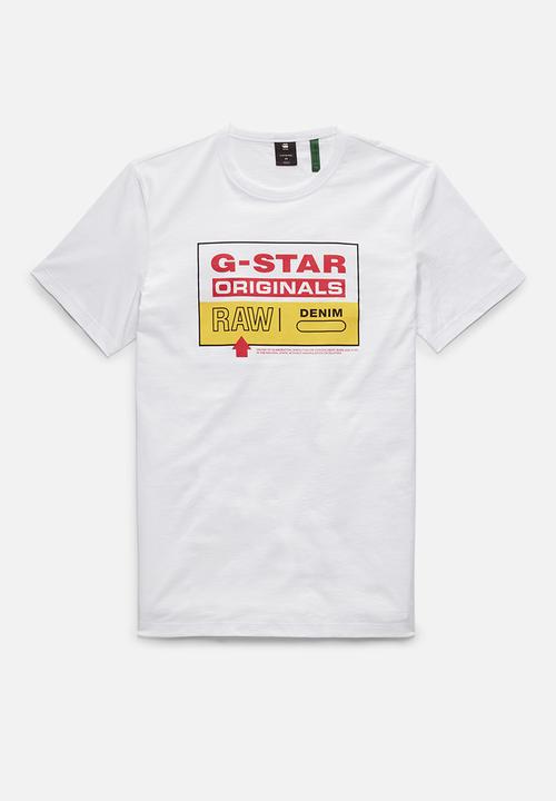 G-STAR - Color block originals slim r t - white