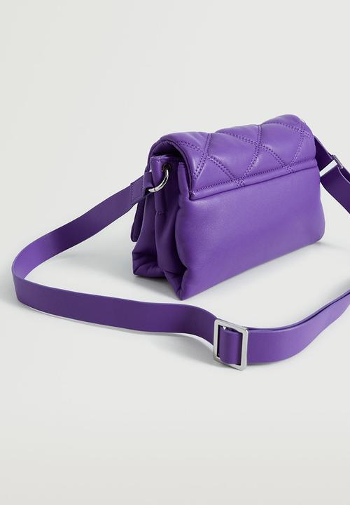 MANGO - Quilted shoulder bag - purple 