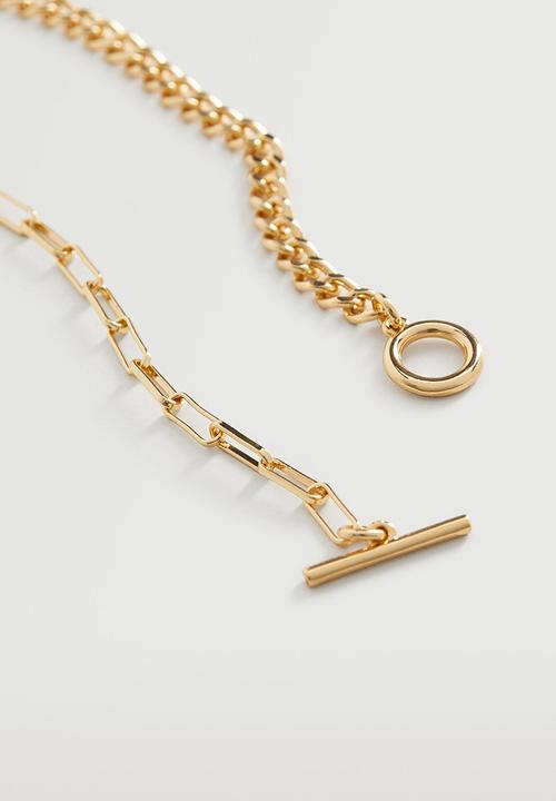 MANGO - Mixed chain necklace - gold