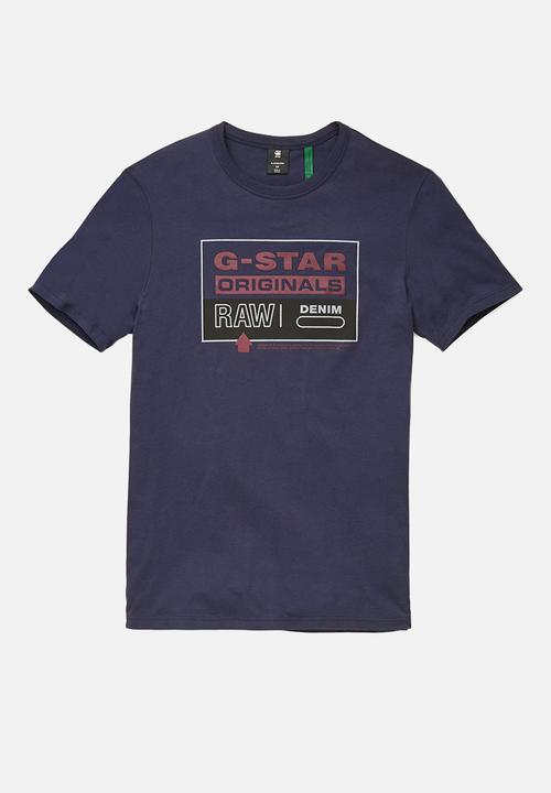 G-STAR - Color block originals slim r t - servant blue