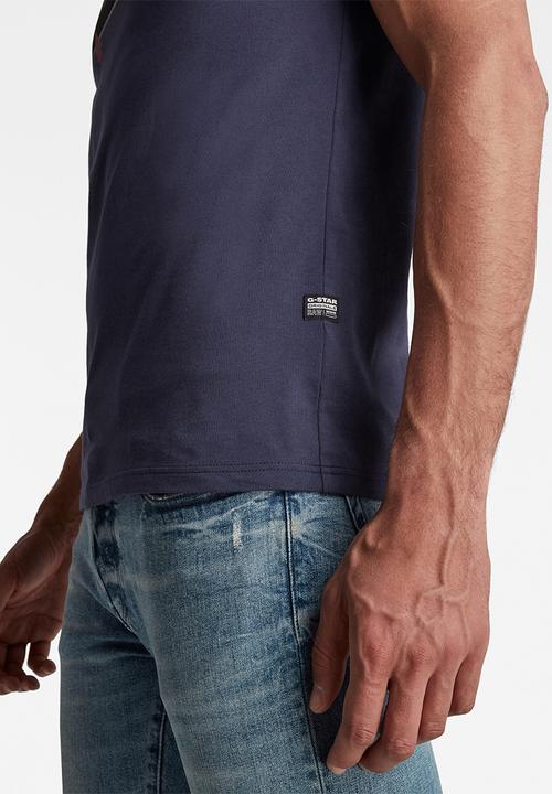 G-STAR - Color block originals slim r t - servant blue