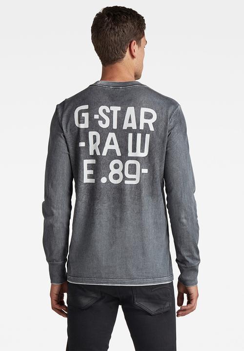 G-STAR - Back spray r t l\s - dk black spray outside