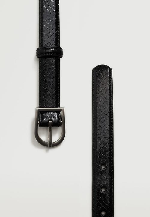 MANGO - Metal buckle belt - black