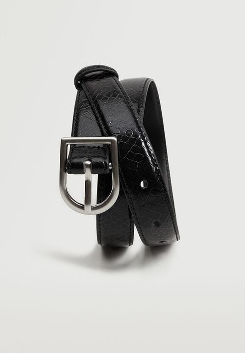 MANGO - Metal buckle belt - black