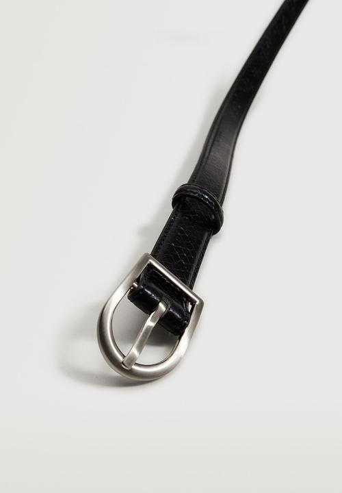 MANGO - Metal buckle belt - black