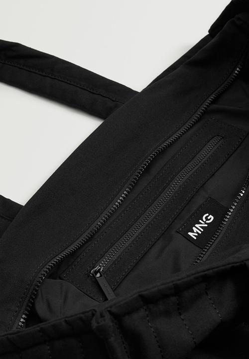 MANGO - Quilted shopper bag - black