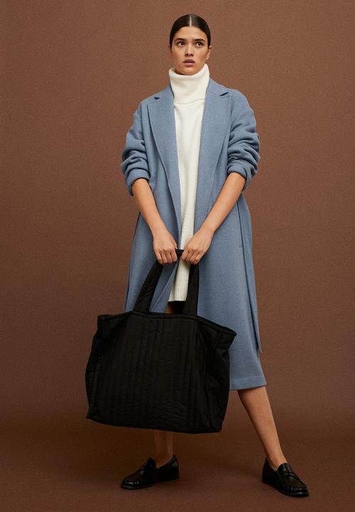 MANGO - Quilted shopper bag - black