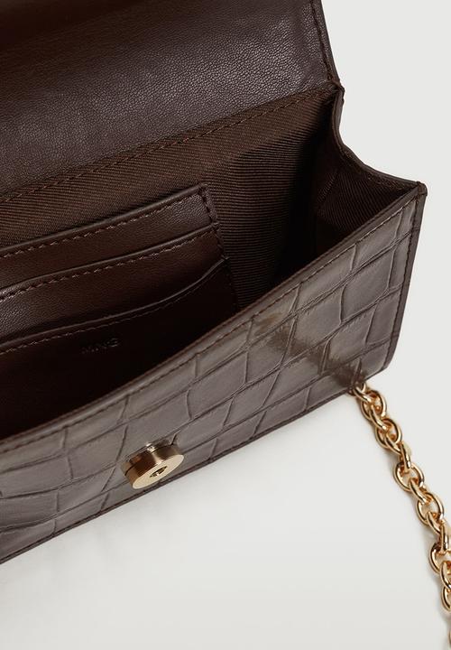 MANGO - Flap chain bag - chocolate