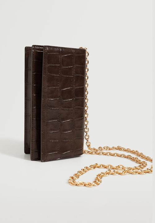 MANGO - Flap chain bag - chocolate