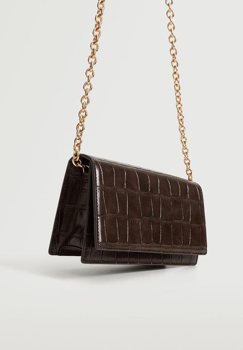MANGO - Flap chain bag - chocolate