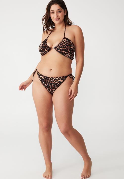 Cotton On - Curve tie side hipster cheeky bikini bottom - exotic leopard