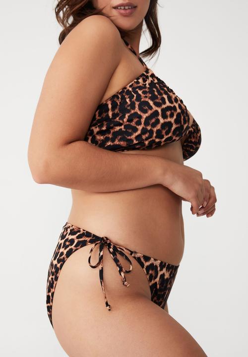 Cotton On - Curve tie side hipster cheeky bikini bottom - exotic leopard