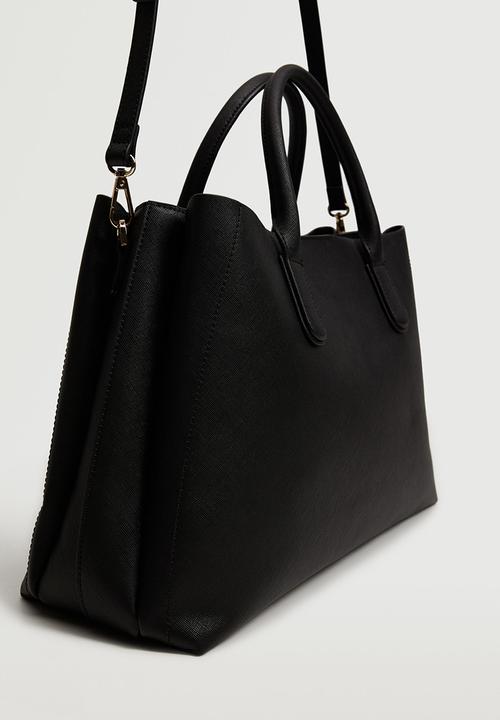 MANGO - Shopper bag with handles - black