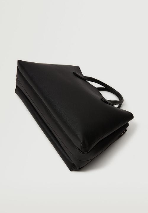MANGO - Shopper bag with handles - black