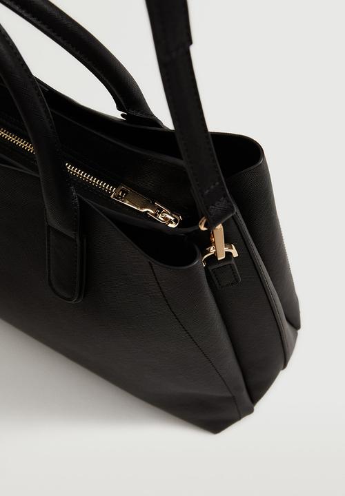 MANGO - Shopper bag with handles - black