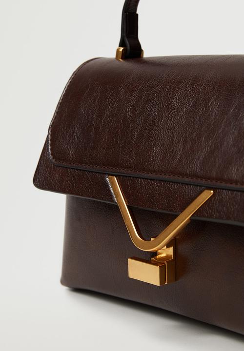 MANGO - Flap cross-body bag - chocolate