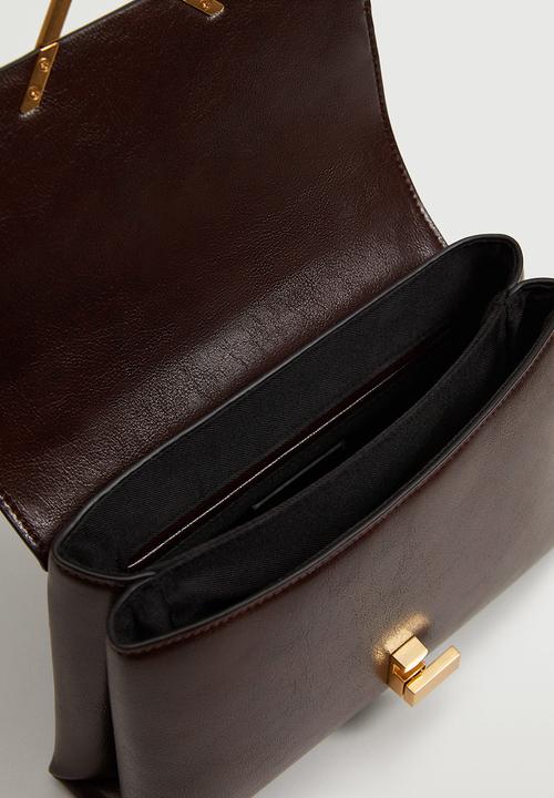 MANGO - Flap cross-body bag - chocolate