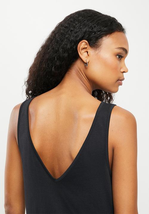 FILA - Mono deckle sleeveless dress - black