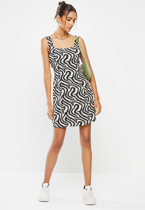 Glamorous - Deer dress - black & cream 