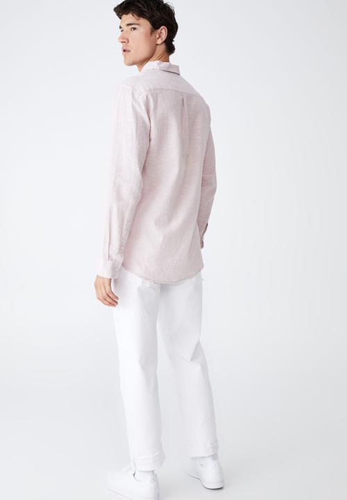 Cotton On - Ashby long sleeve shirt - light pink