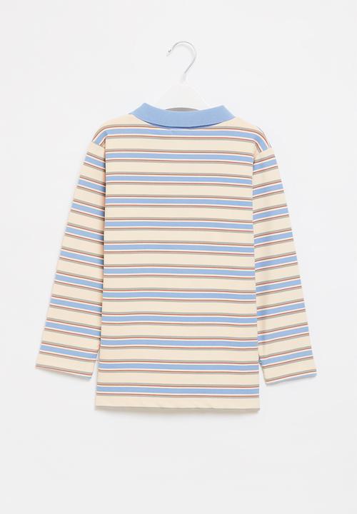 Pop Candy - Boys long sleeve stripe golfer - multi 