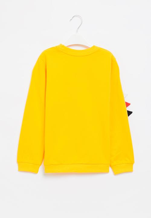Pop Candy - Boys dino crew sweatshirt - mustard