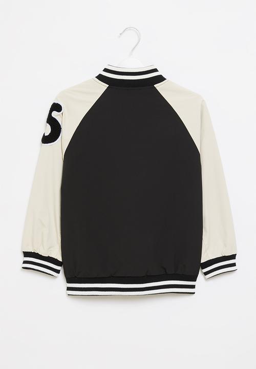 Pop Candy - Boys baseball jacket - black & white