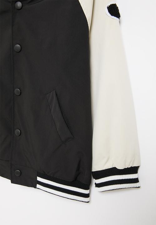Pop Candy - Boys baseball jacket - black & white