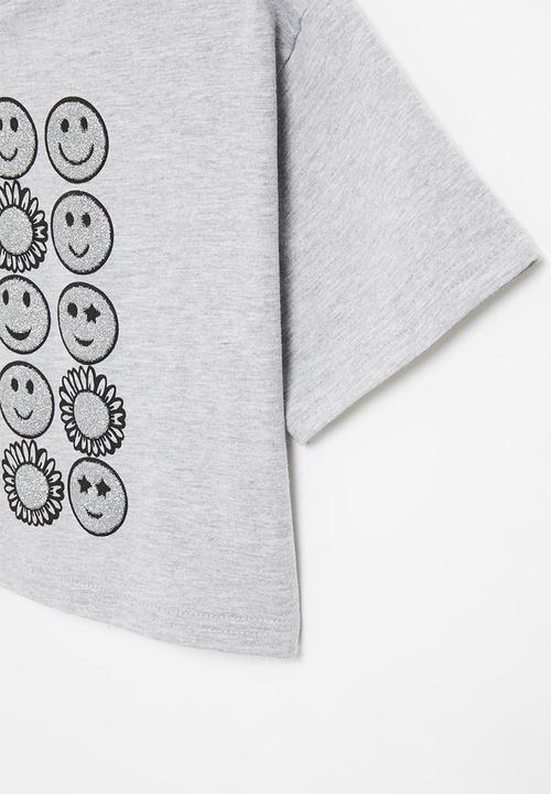 Rebel Republic - Boxy crop top - grey