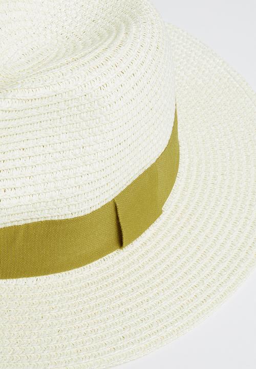 Superbalist - Straw fedora with trim - cream