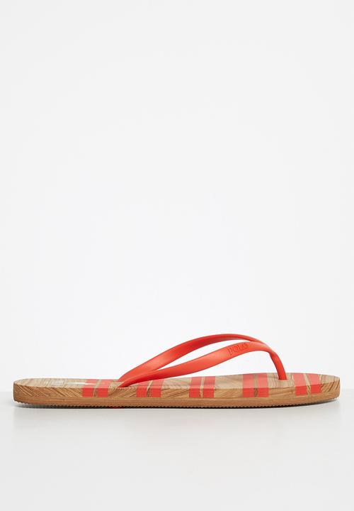 POLO - Kayla stripe flip flop - fire