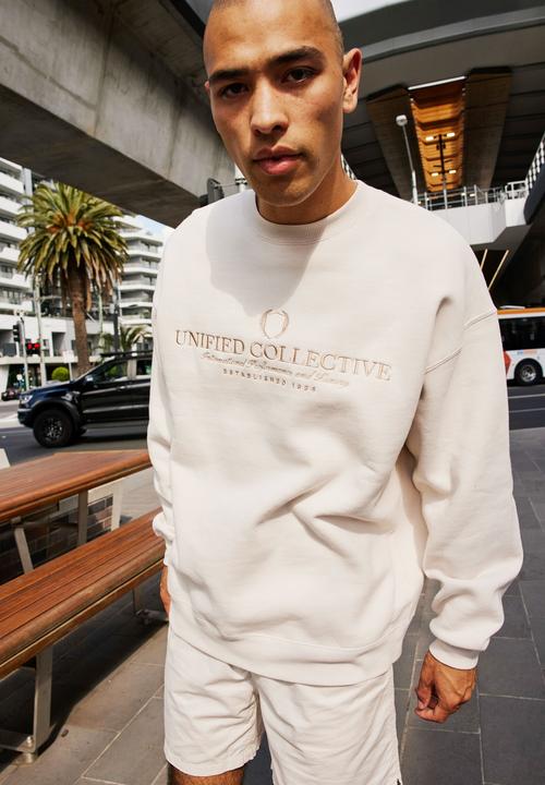 Factorie - Premium oversized graphic crew - ivory/unified collective