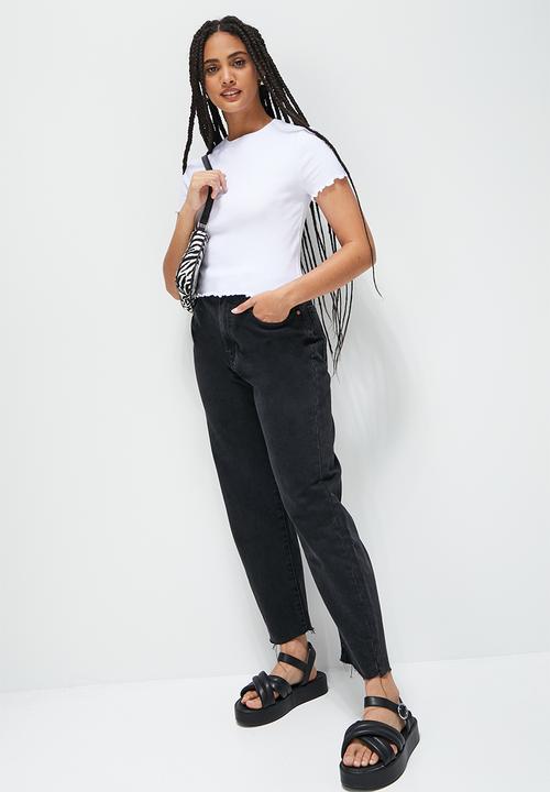 Blake - Lettuce basic rib fitted tee - white