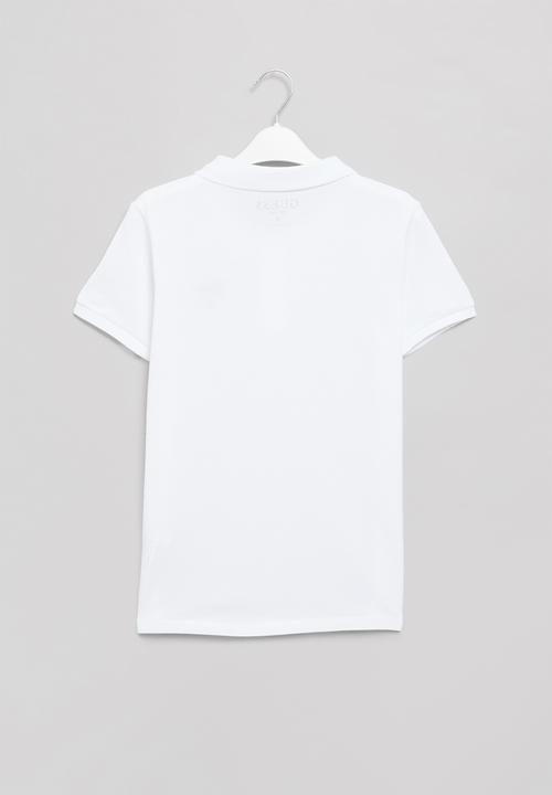 GUESS - Short sleeve guess core embroider golfer - true white