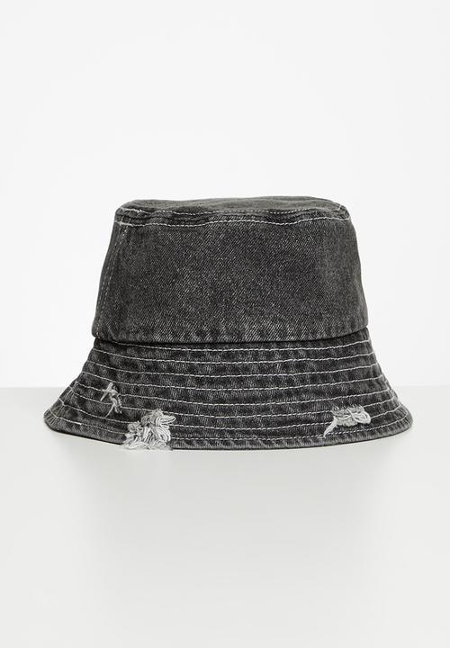 Pop Candy - Denim bucket hat - black