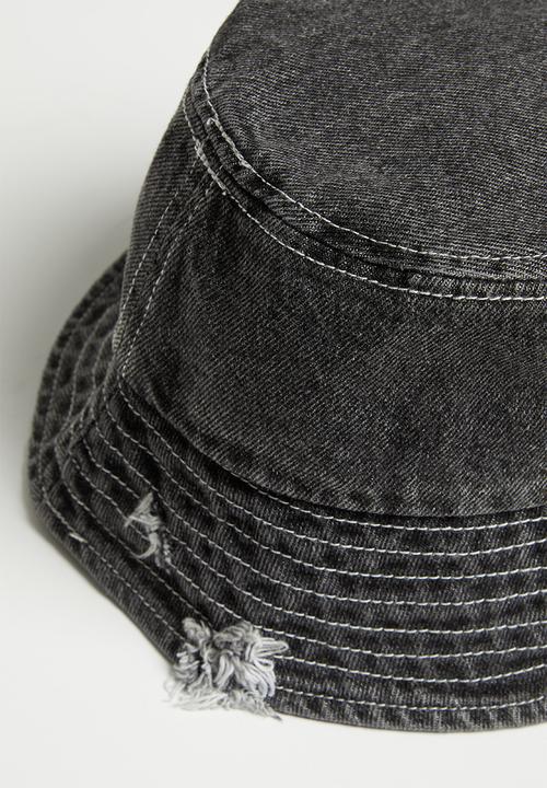 Pop Candy - Denim bucket hat - black