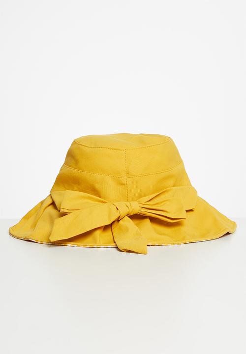Pop Candy - Girls bow summer hat - yellow