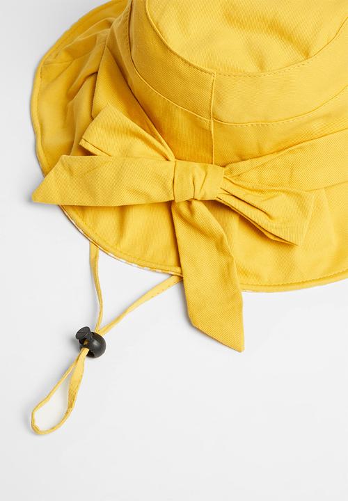 Pop Candy - Girls bow summer hat - yellow