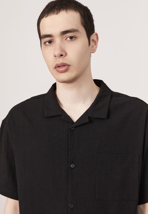 Factorie - Textured resort shirt - black