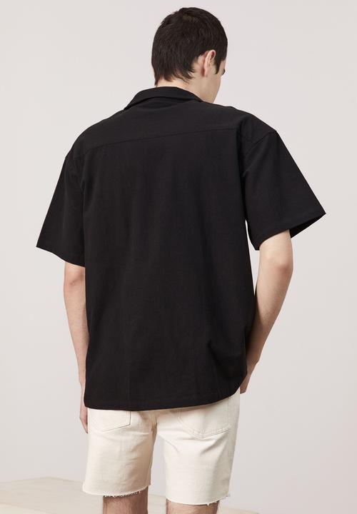 Factorie - Textured resort shirt - black