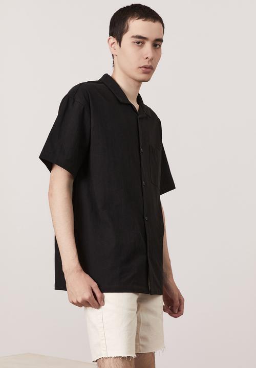 Factorie - Textured resort shirt - black