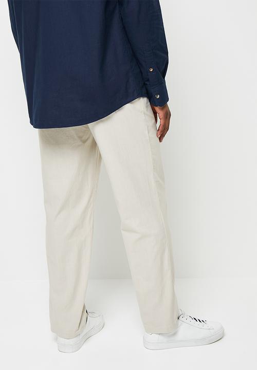 Lark & Crosse - Textured elastic waistband pant - grey